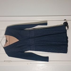 BCBG MaxAzria Dress With Double Fabric & V-Neck Midi